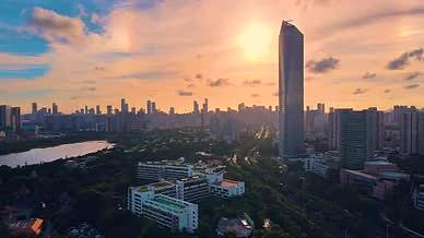 深圳城市日落晚霞城市建筑群视频的预览图